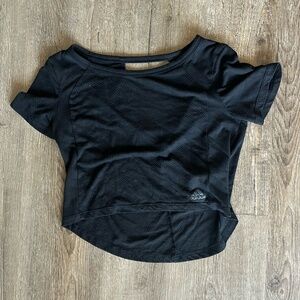 Adidas Sheer Short Sleeve Geometric Crop Top